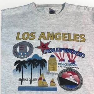 Vtg Los Angeles Souvenir T-Shirt Single Stitch Hollywood Venice Beverly Hills L